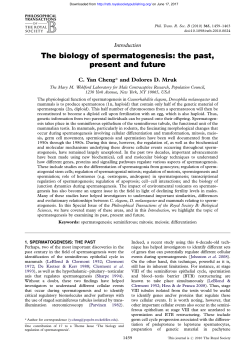 The biology of spermatogenesis - Philosophical Transactions of the