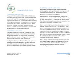 Studying for Essay Exams