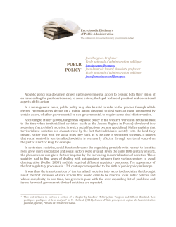 public policy1 - Dictionnaire encyclop&eacute;dique de l`administration