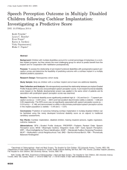 Speech Perception Outcome in Multiply Disabled Children following