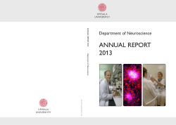 annual report 2013 - Institutionen för neurovetenskap