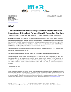 NEWS Hearst Television Station Group in Tampa Bay Inks Exclusive