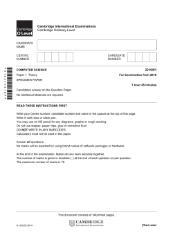 Specimen Paper 1
