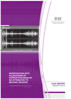 Investigation into allegations of corruption made by or attributed