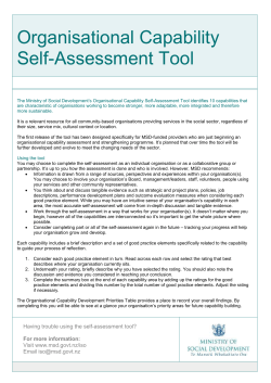 Organisational Capability Self-Assessment Tool