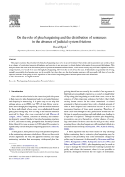 On the role of plea bargaining and the distribution of sentences in