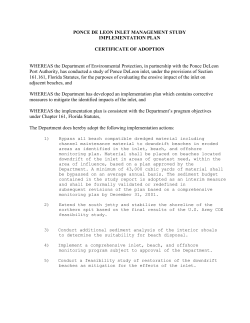 PONCE DE LEON INLET MANAGEMENT STUDY