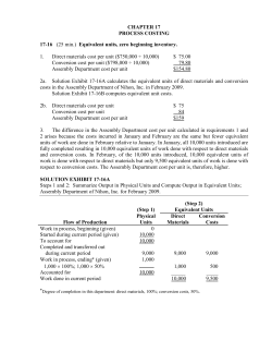 CHAPTER 17 PROCESS COSTING 17-16 (25 min.) Equivalent units