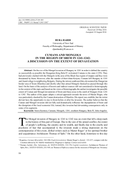 cumans and mongols in the region of srem in 1241-1242