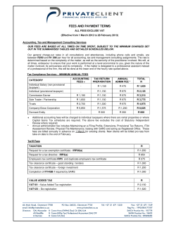 fees and payment terms - Private Client Holdings