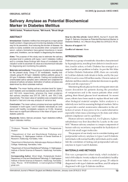 Salivary Amylase as Potential Biochemical