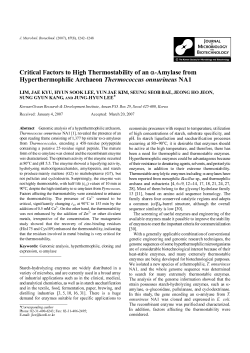 Critical Factors to High Thermostability of an &alpha;