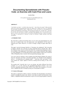 Documenting Spreadsheets with Pseudo- Code