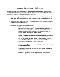 Langston Hughes Poetry Assignment