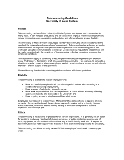 Telecommuting Guidelines - University of Maine System