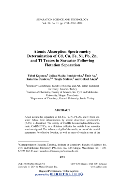 Atomic Absorption Spectrometry Determination of Cd, Cu, Fe, Ni, Pb