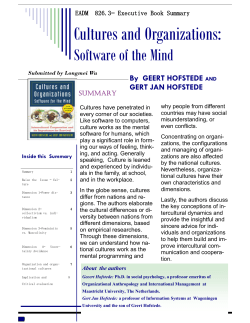Cultures and organizations: software of the mind
