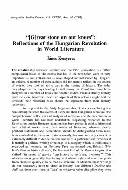 Hungarian Studies Review - Vol. 34. No 1-2. (Spring-Fall 2007)