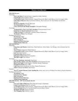 PRODUCTION HISTORY 2014-2015 SEASON