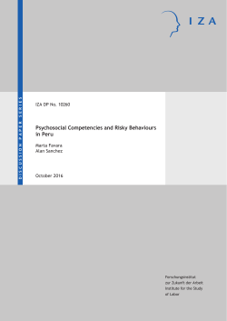 Psychosocial Competencies and Risky Behaviours in Peru