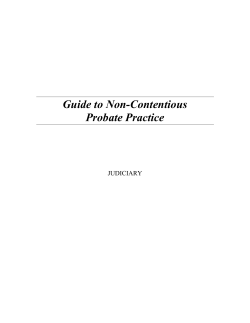 Guide to Non-Contentious Probate Practice &ndash; Judiciary