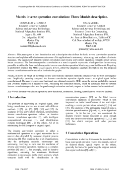 Matrix inverse operation convolution: Three Models