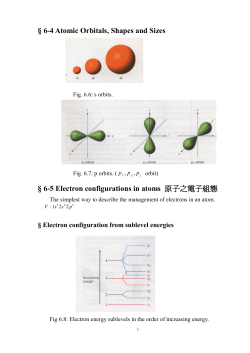 6-4 Atomic Orbitals, Shapes and Sizes &sect; 6