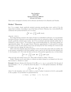 Stokes` Theorem