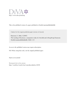 The teaching of fractions: a comparative study of a Swedish and a