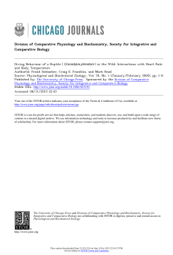 Diving Behaviour of a Reptile (Crocodylus johnstoni)