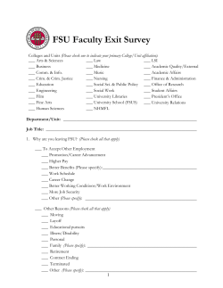 FSU Faculty Exit Survey - Office of Faculty Development and