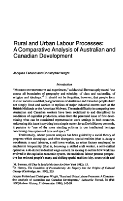 Rural and Urban Labour Processes: A