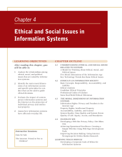 Ethical and Social Issues in Information Systems