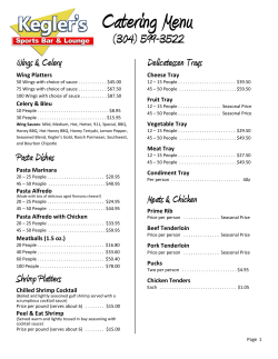 Catering Menu