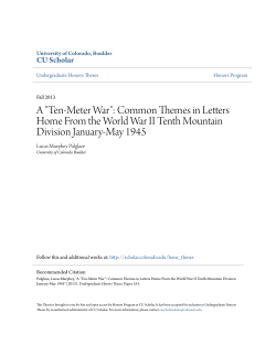 A "Ten-Meter War": Common Themes in Letters Home