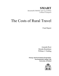 The Costs of Rural Travel - Environmental Change Institute