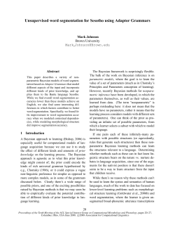 Unsupervised Word Segmentation for Sesotho Using Adaptor
