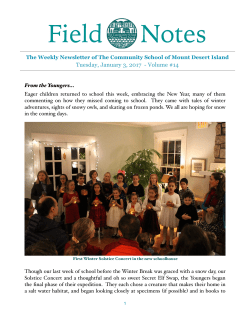 Field Notes 14 - The Community School of Mount Desert Island