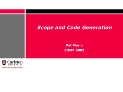 Scope and Code Generation