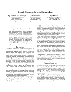 Semantic Inference at the Lexical