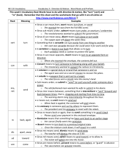 This week`s Vocabulary Root Words have to do with direction