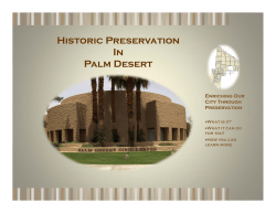 Historic Preservation In Palm Desert