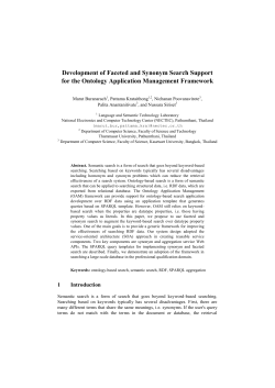 Development of Faceted and Synonym Search Support