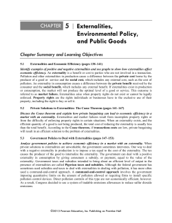 CHAPTER 5 | Externalities, Environmental Policy