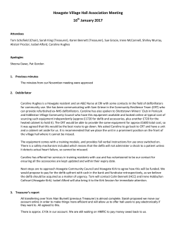 Howgate Village Hall Association Meeting 16 January 2017