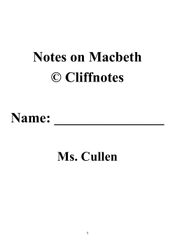 Notes on Macbeth &copy; Cliffnotes