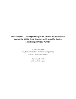 Laboratory MS-‐2 Coliphage Testing of the SteriPEN Adventurer