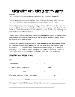 Fahrenheit 451: Part 2 study guide