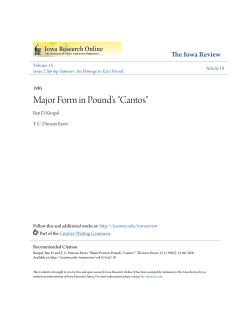 Major Form in Pound`s "Cantos"