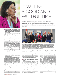 IT WILL BE A GOOD AND FRUITFUL TIME